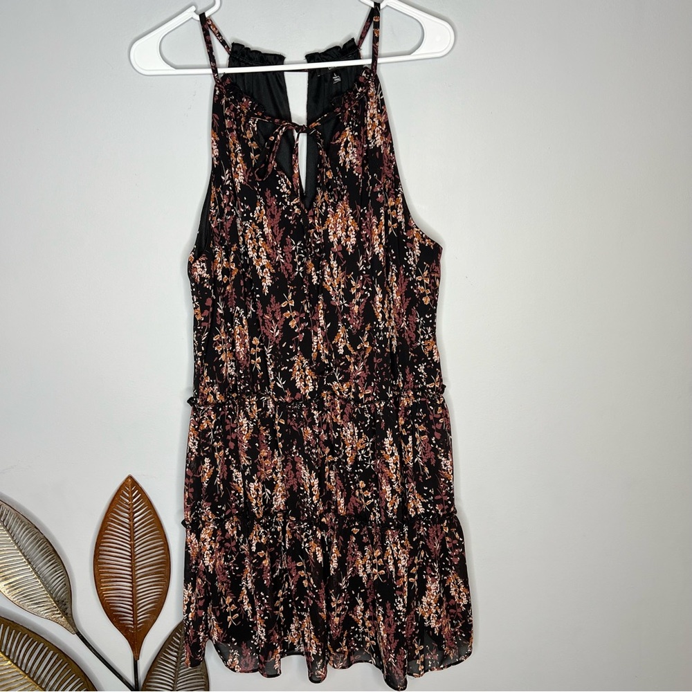 Drew‎ Black Meadow Tiered Mini Floral Dress